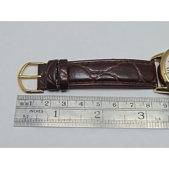 Timex Easy Reader Date Indiglo Gold Tone 35mm Quartz Watch New Battery WR 30M - Picture 10 of 15